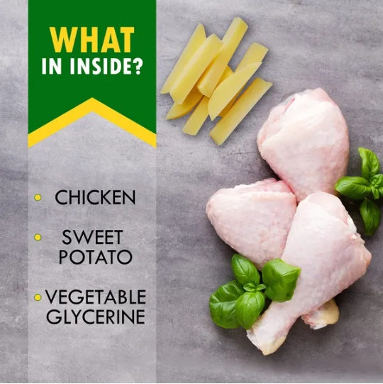 Dog Sweet Potato Wrapped With Chicken Pet Natural Chew Treats Grain Free Organic Meat Human Grade Dried Snacks In Bulk For Training For Small & Large Dogs Sweet Potato