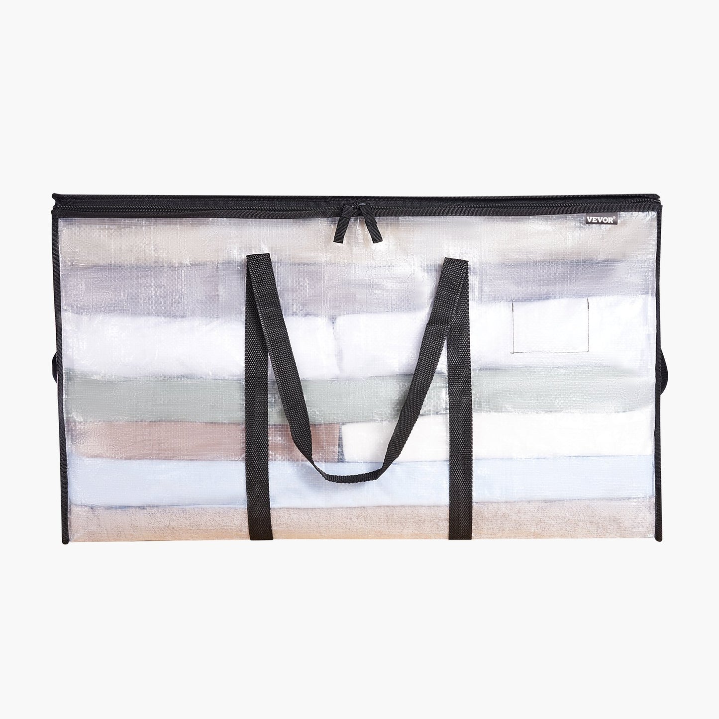 90L Large Storage Bags, 6 Pack Clothes Storage Bins, Foldable Closet Organizers Containers With Reinforced Handle, Plastic Storage Bags For Clothing, Blanket, Comforter, Bed Sheet, And Pillow