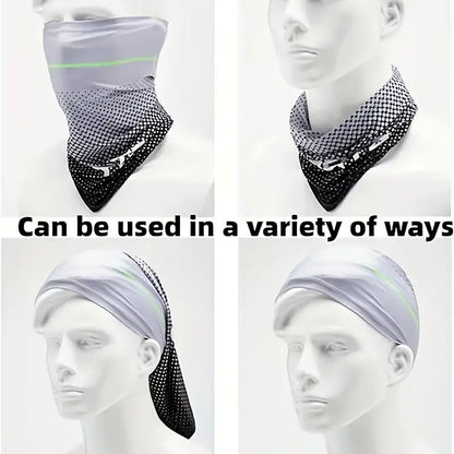 UV Resistant Ice Silk Cooling Set - 1 Pair Arm Sleeves 1 Face Mask Scarf,  Sun Protection For Running, Cycling, Outdoor Sports