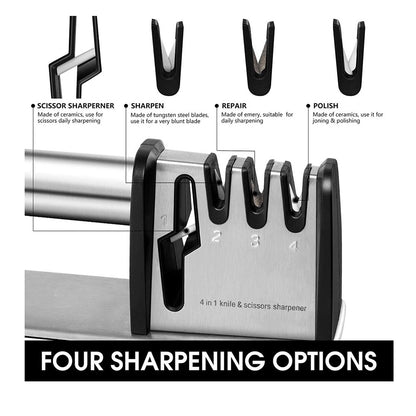 1pcs 4-in-1 Kitchen Blade And Scissor Sharpening Tool