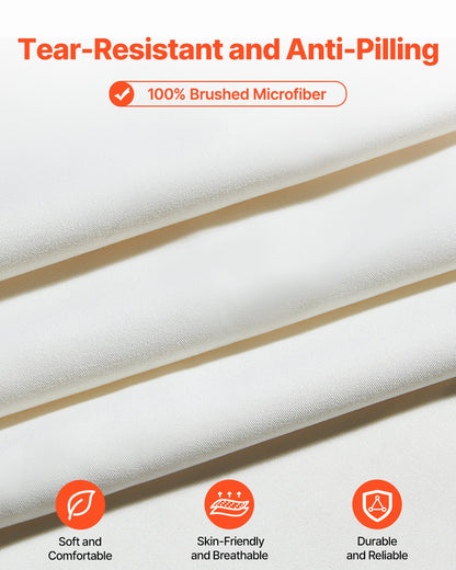 4-Piece Bed Sheet Set - King Size, 100% Brushed Microfiber Bedding Set With 2 Pillowcases, 1 Flat Sheet & 1 Fitted Sheet, Breathable & Wrinkle-Resistant Luxury Bed Sheets For Hotels, Bedrooms