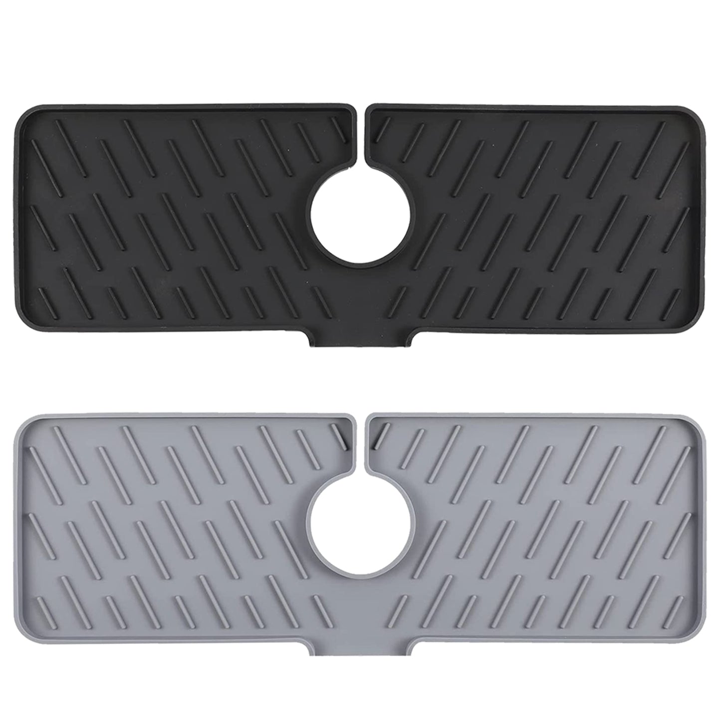 Black-Grey Color Options -- 1Pc Silicone Faucet Mat Kitchen Sink Splash Guard Drain Mat Drying Pad Kitchen Mat Bathroom Drip Catcher
