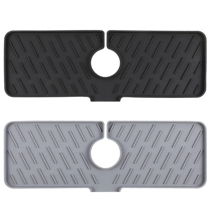 Black-Grey Color Options -- 1Pc Silicone Faucet Mat Kitchen Sink Splash Guard Drain Mat Drying Pad Kitchen Mat Bathroom Drip Catcher