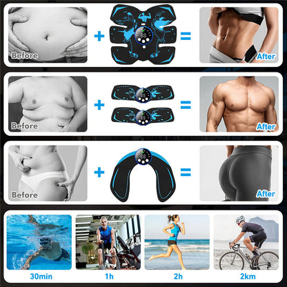 EMS Abdominal Muscle Toning Trainer ABS Stimulator AB Hip Arm Toner Fitness Belt