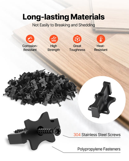 600PCS Hidden Deck Fasteners For Composite Decking Universal T Clips Black