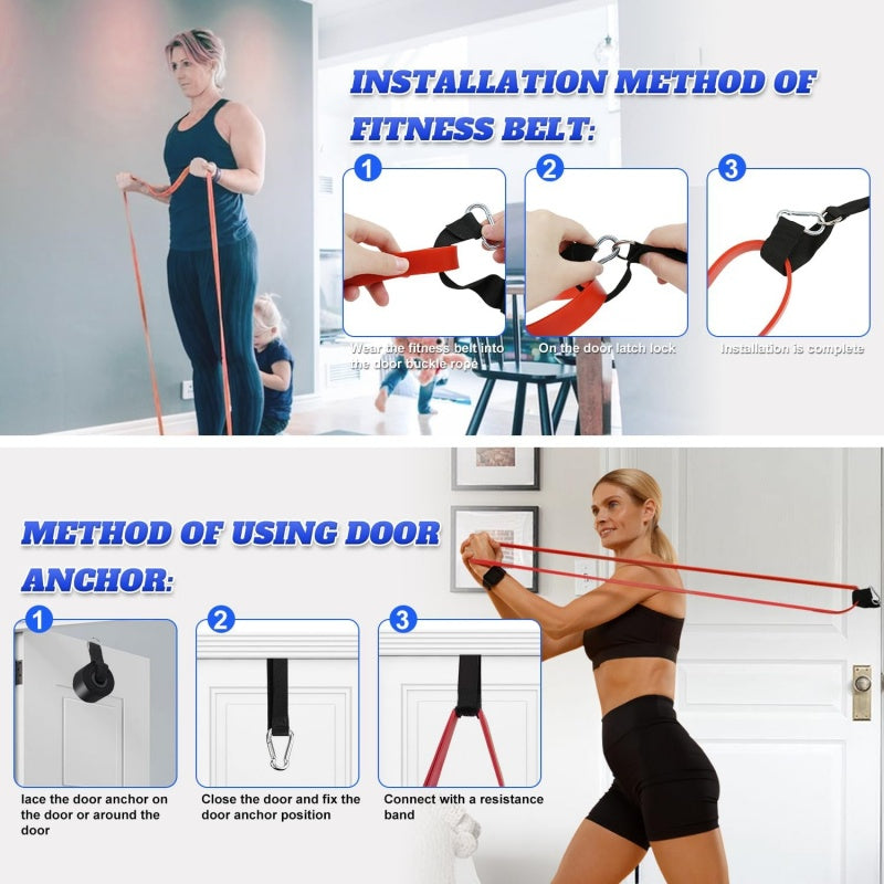 Resistance Bands Heavy Duty Set Gym Exercise Assisted Pull Up Fitness Workout