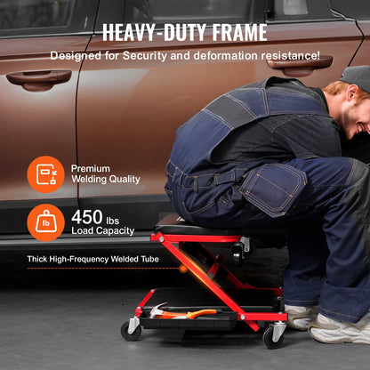 36 In Foldable Z Garage Creeper Mechanic Creeper Stool 300 Lbs Capacity