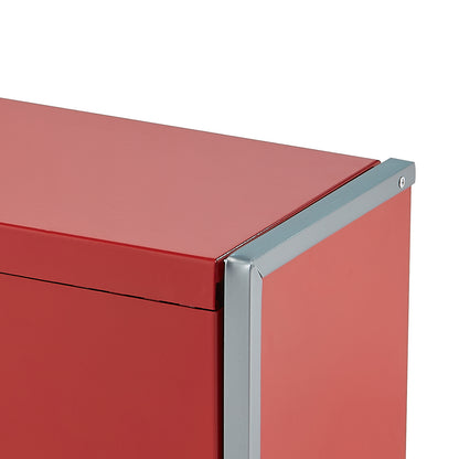 Tool Box 8.6-inch Portable Metal Tool Box 3 Drawers Tool Organizer Red